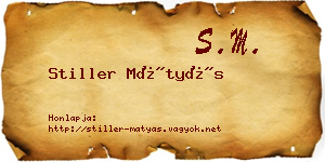 Stiller Mátyás névjegykártya