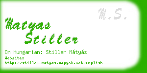 matyas stiller business card